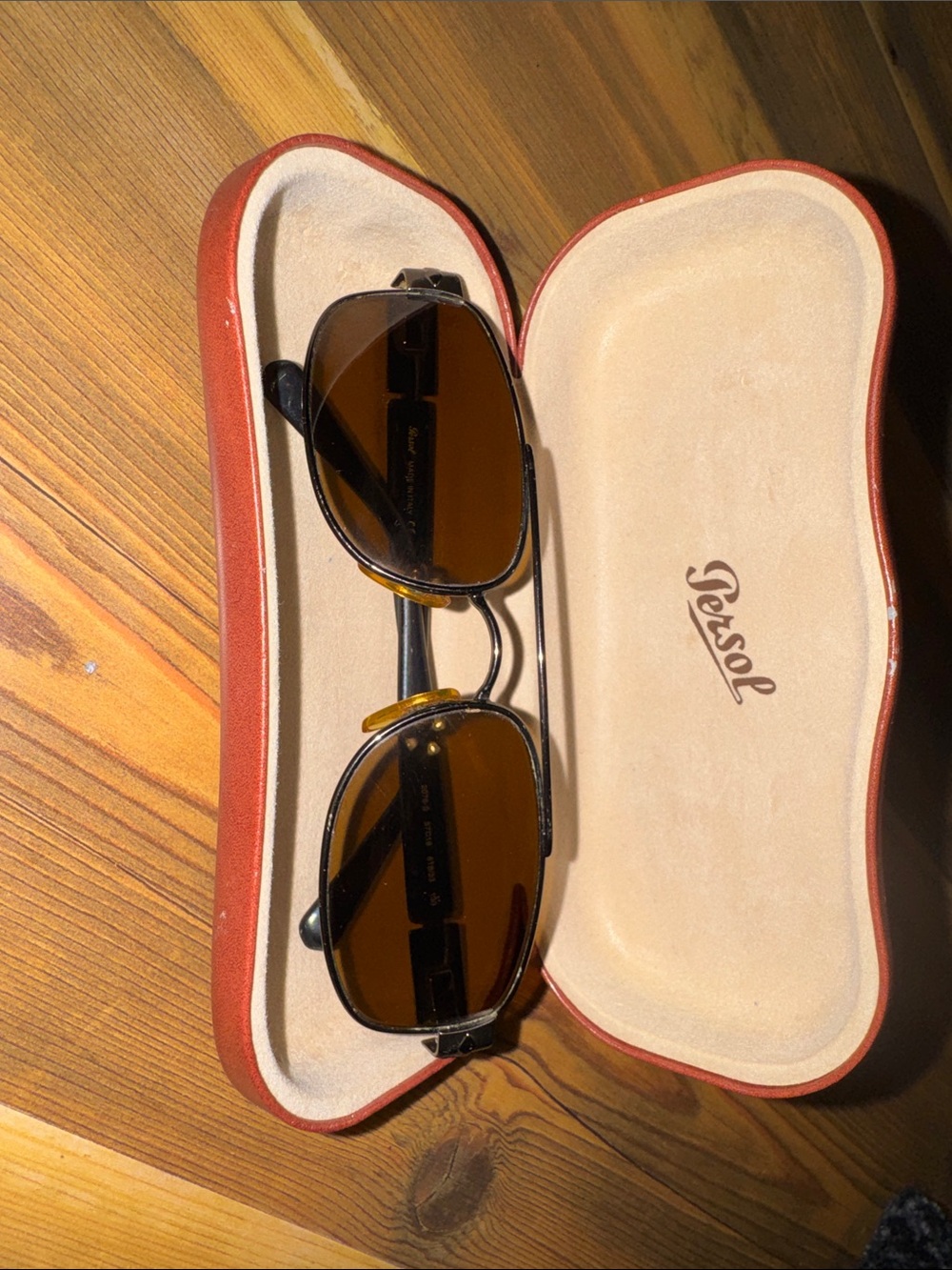 Persol Brown and Black Aviator Sunglasses